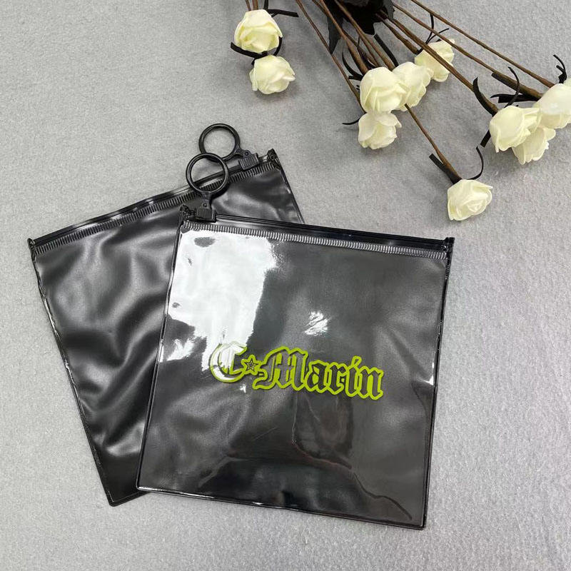 Plastic Packaging Bag for Clothes, Black Color Bag Durable Ziplock Bags Zipper Bag