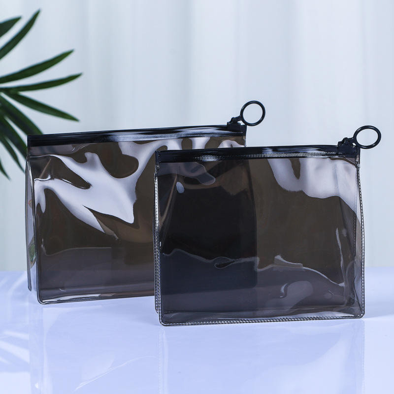 Laser Waterproof Makeup Zip Bag PVC Cosmetic Bag With Plastic Zipper Closure