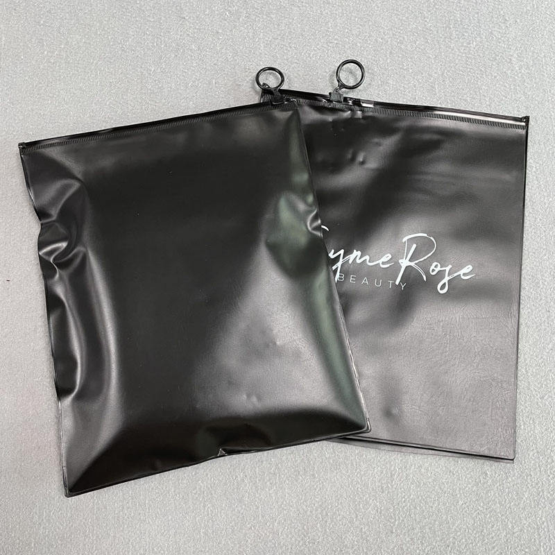 Durable Black PVC Packaging Pouches Waterproof Dust Proof Clothing Swimwear Clothes Packaging Bags