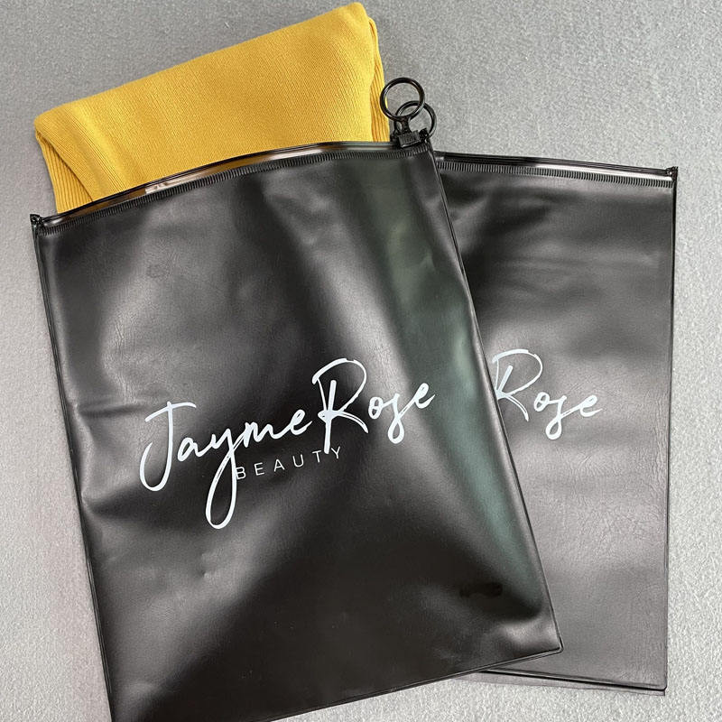 Durable Black PVC Packaging Pouches Waterproof Dust Proof Clothing Swimwear Clothes Packaging Bags