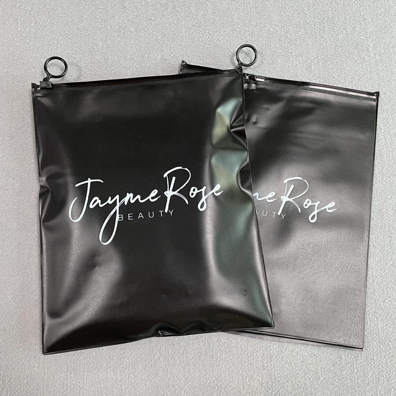 Durable Black PVC Packaging Pouches Waterproof Dust Proof Clothing Swimwear Clothes Packaging Bags